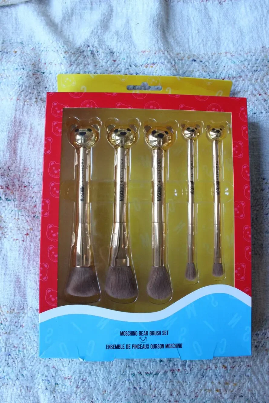 NEW Moschino Sephora Gold Bear Brush 5 PC Set